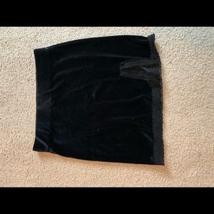 Black velvet skirt
